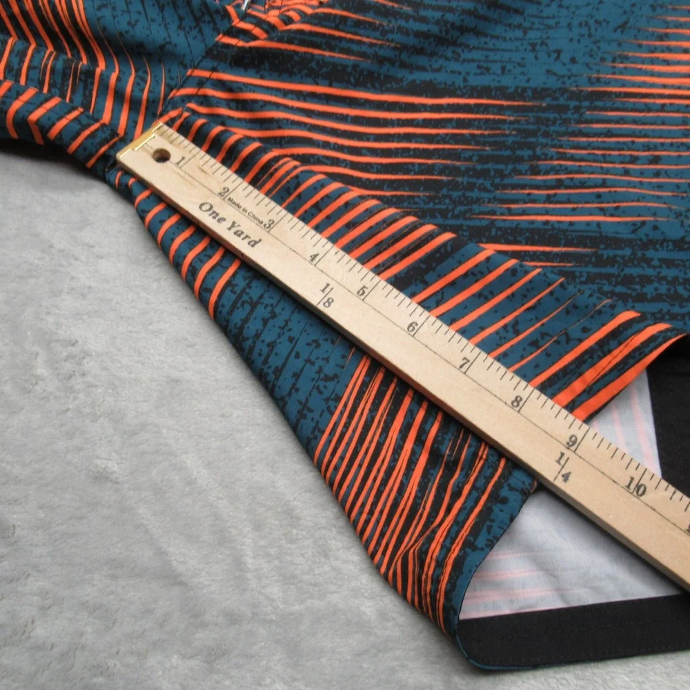Nike Swim Shorts Mens 32 Orange Blue Striped Cargo Pocket‎ Lace Up Trunks Board